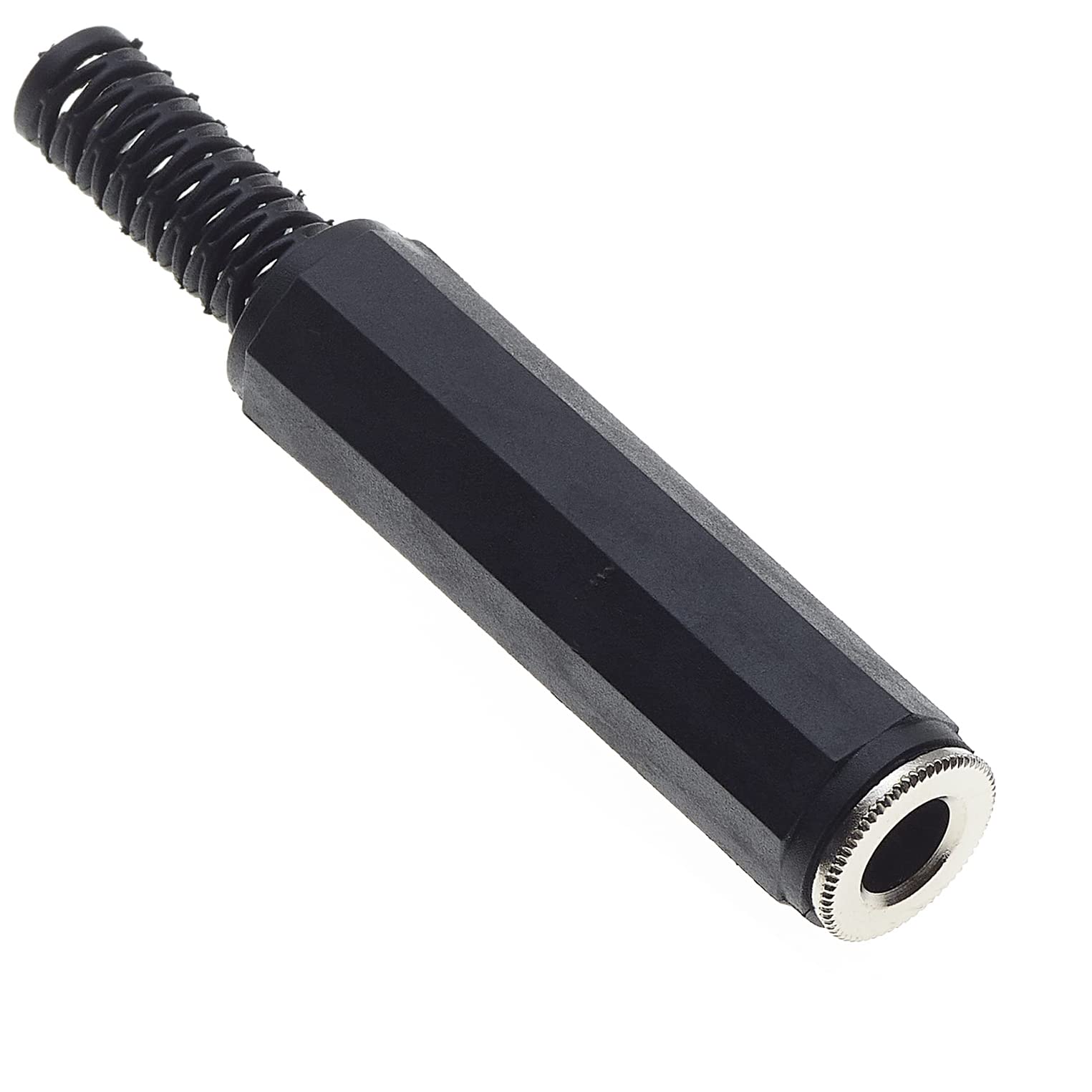 Keple 6.35mm 1/4" Inch Stereo Jack Female Socket, 3-Pole - Pack Of 5, Plastic Grip Repair Jack TS Solder Type DIY Audio Cable Connector