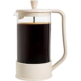 Primula French Press Coffee Maker, Heat Resistant Borosilicate Glass with Stainless Steel Filters, 8 Cup, 34 oz, Cream