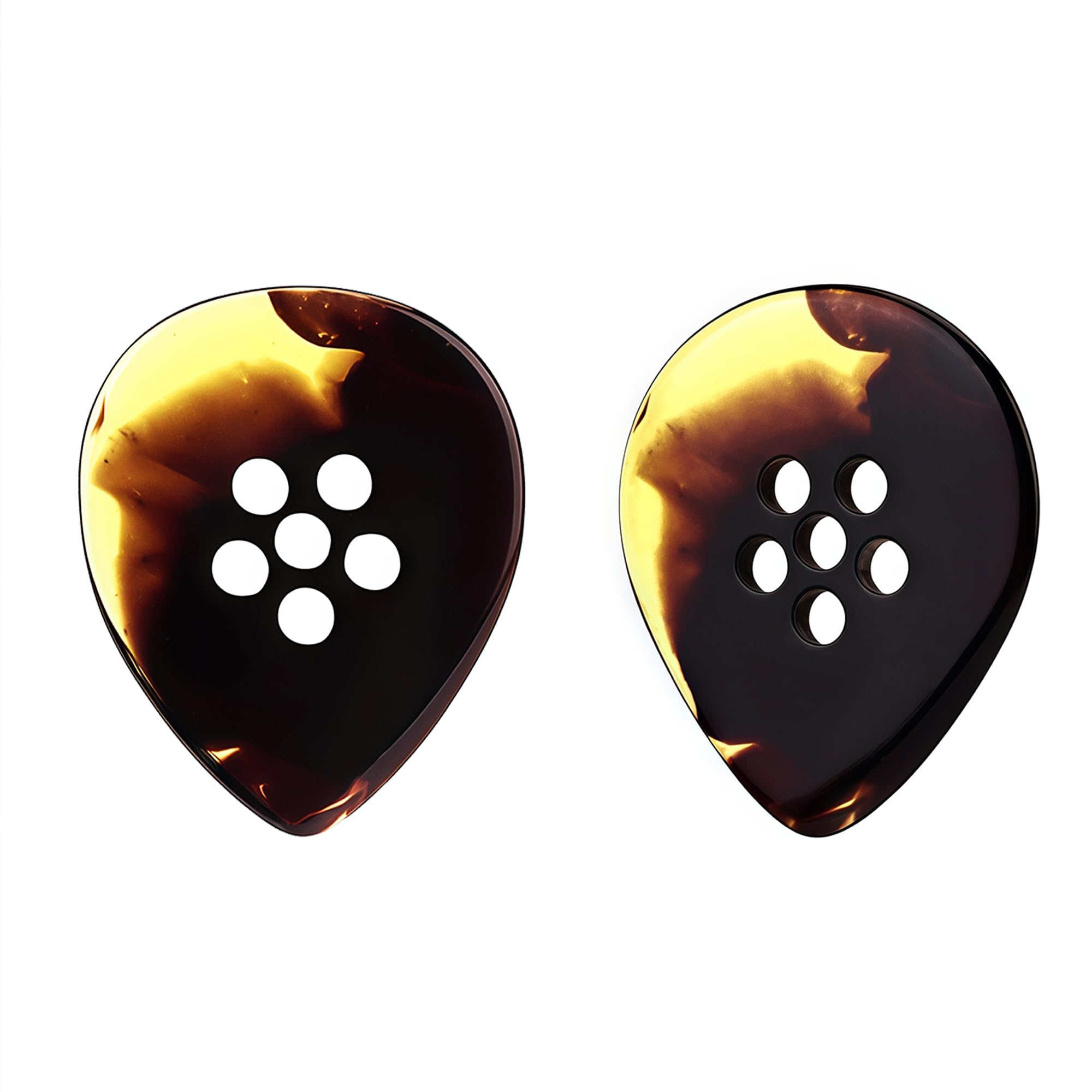 Musiin Custom Hand-Made Pick Blade Style Fat Tone Premium thick Pick for Electric Guitar Bass Acoustic Jazz Blues Guitar (Tortie) 2pcs