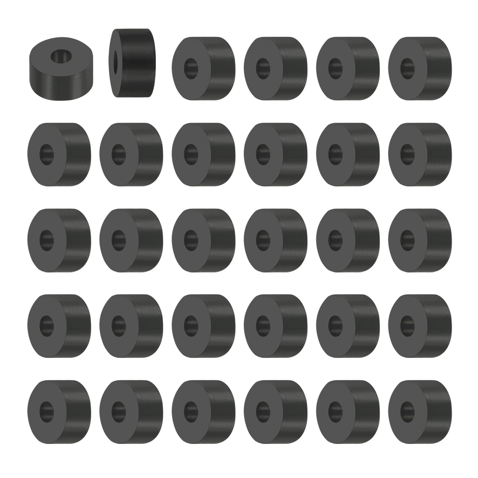 PATIKIL Multi Purpose Rubber Spacer, 50Pcs 6mm ID x 20mm OD x 10mm T Neoprene Round Anti-Vibration Isolation Pads Isolator Rubber Bushings Spacer Washer for HVAC Bolts Car Accessories