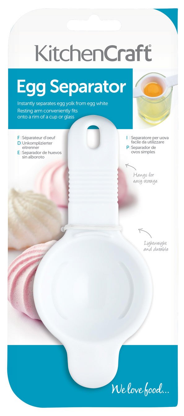 KitchenCraft Egg Separator Tool, Plastic, 14 x 6.5 cm, White