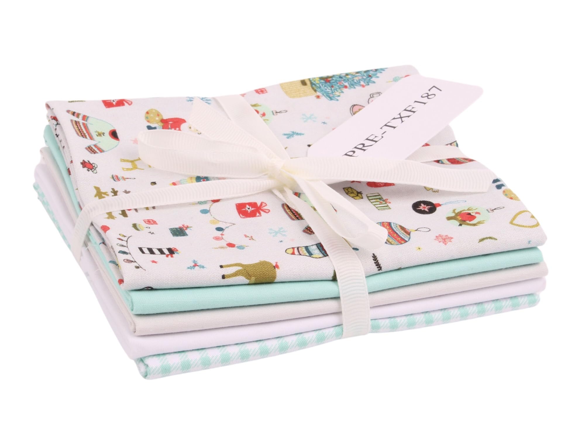 Christmas Theme Christmas Fat Quarter 5 Piece Cotton Crafting Patchwork Quilting Sewing Bundle 54cm x 54cm