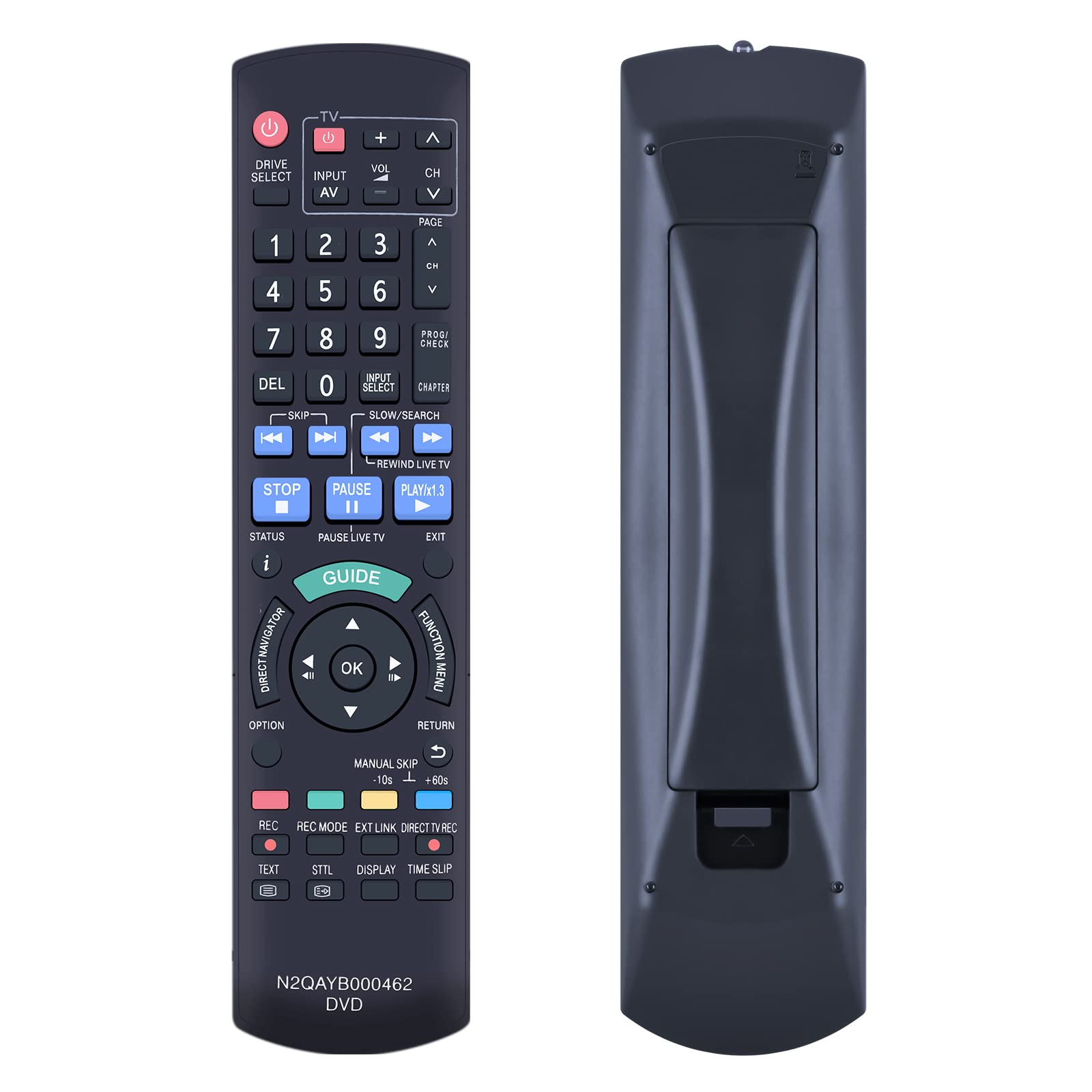 TCNOUMT N2QAYB000462 Remote Control Fit for Panasonic DVD Recorder DMR-EX86EB DMR-EX86EB-K DMR-EX773EB DMR-EX773EB-K DMR-EX83EB DMR-EX84C DMR-EX769EB DMR-EX72SEG