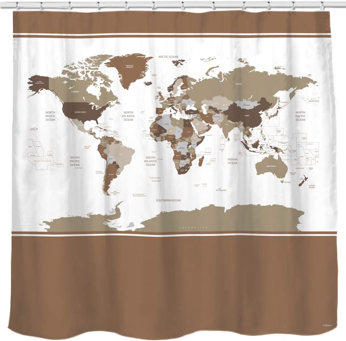 Amazon Com Sunlit Designer New Updated World Map Quality Fabric