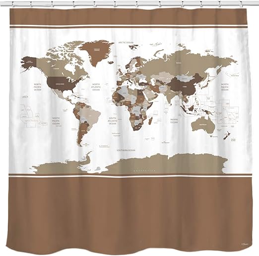 Amazon Com Sunlit Designer New Updated World Map Quality Fabric