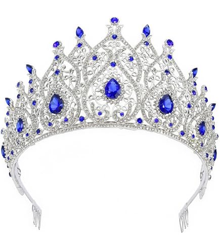 9 Pcs Crystal Tiaras & Crowns for Women - Rhinestone Hair Accessories for Amazon.com : Zeyune 9 Pcs Tiaras and Crowns for Women Bulk  main image 4