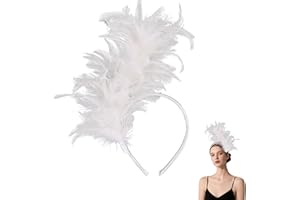 MehelloFeather Feather Headband for Women Feather Fascinator Headband Cocktail Wedding Party