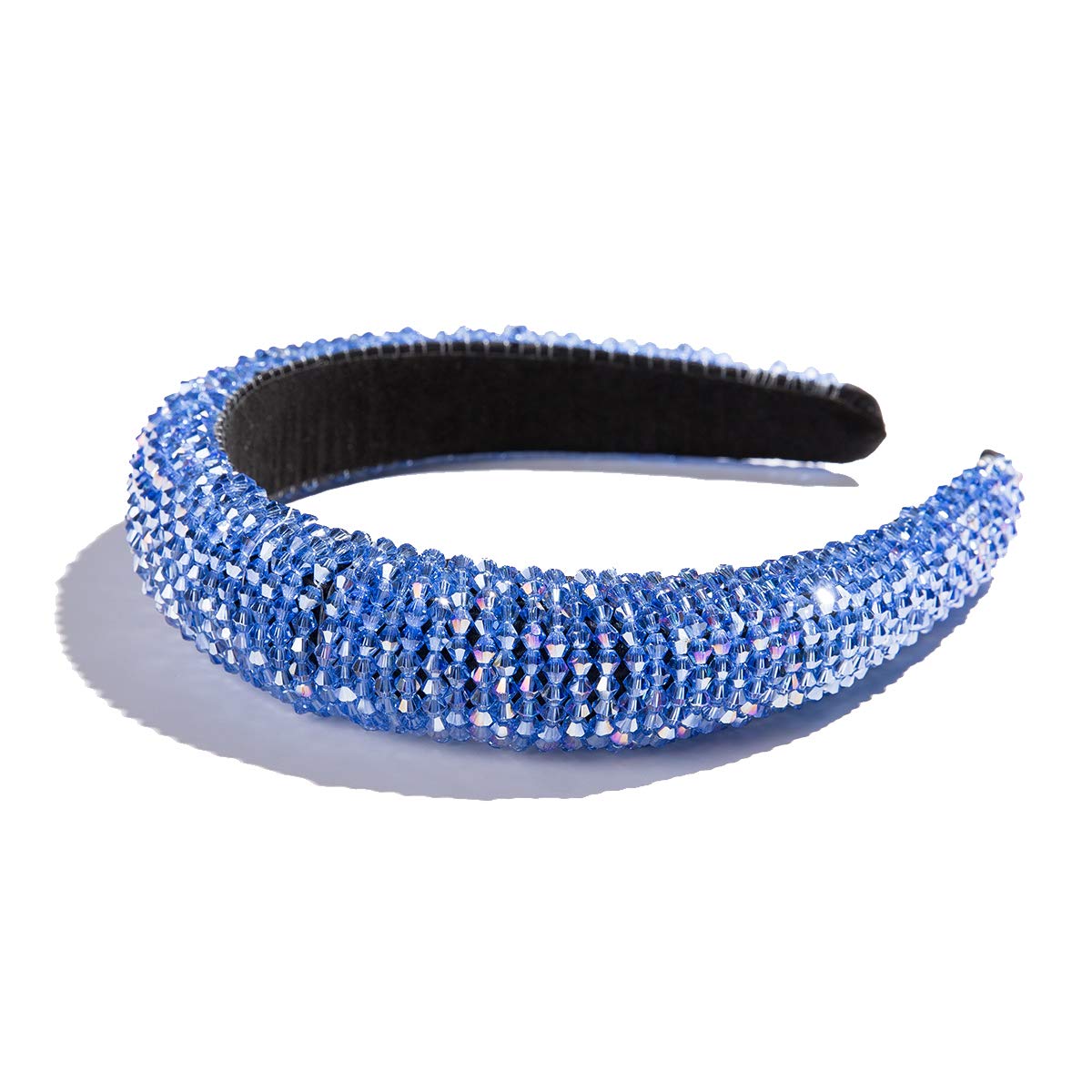 Beaded Padded Headband Glass Crystal Embellished Headband Hairband Hair Hoop Goth Wedding Headpiece Fashion Hair Accessory : Beauty