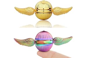 UMNODOBN Golden Fidget Spinners Metal, Fidget Spinner Gifts for Adults Kids, Finger Hand Spinner Desk Toy, Goodie Bag Fillers Party Favors Present, Cool Small Gadget Stress Relief Toys Desk Decoration (2 PCS)