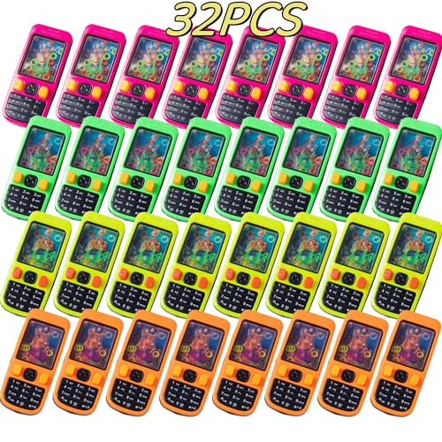 Nbguigdstr 32 Pcs Handheld Water Ring Games Party Favors, School Classroom Prizes,Treasure Box Toys,Pinata Goodie Bags Stuffers,Return Gifts for Kids Birthday Bulk