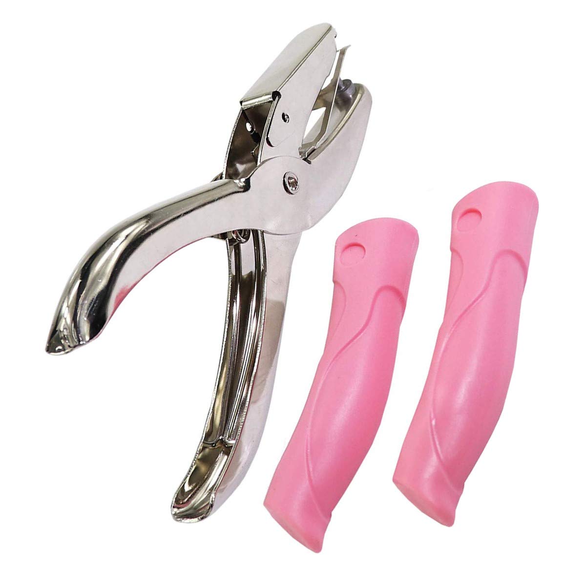 Pink Hole Metal Paper Punch Hole Hole Punch for Card Scrapbook Notebook Tyre PLATZER Hand Tool with Handle 6mm Loch