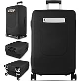 Slohif Luggage Cover for Suitcase Tsa Approved Protector - Luggage Sleeve Suit Case Cover Travel Stretch Large Baggage Case Protective Washable Fit 21-23 Inch Black