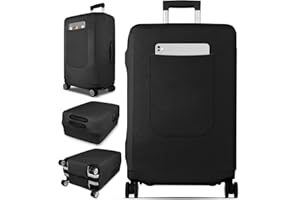 Slohif Luggage Cover for Suitcase Tsa Approved Protector - Luggage Sleeve Suit Case Cover Travel Stretch Large Baggage Case Protective Washable Fit 28-30 Inch Black