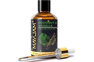 MAYJAM 100ML/3.38FL.OZ Coconut & Vanilla Fragrance Oils with Glass Dropper, Essential Oils for Diffusers for Home, Long Lasting Scented Oils for Diffusers Soap Candle Making
