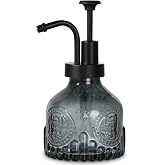 RACOBOT Halloween Soap Dispenser, Black Glass Skull Soap Dispenser with Pump, Small Hand Soap Dispenser Bathroom, 7 fl oz Liquid Soap and Lotion Bottle, Gothic Vintage Goth Home Bathroom Decor