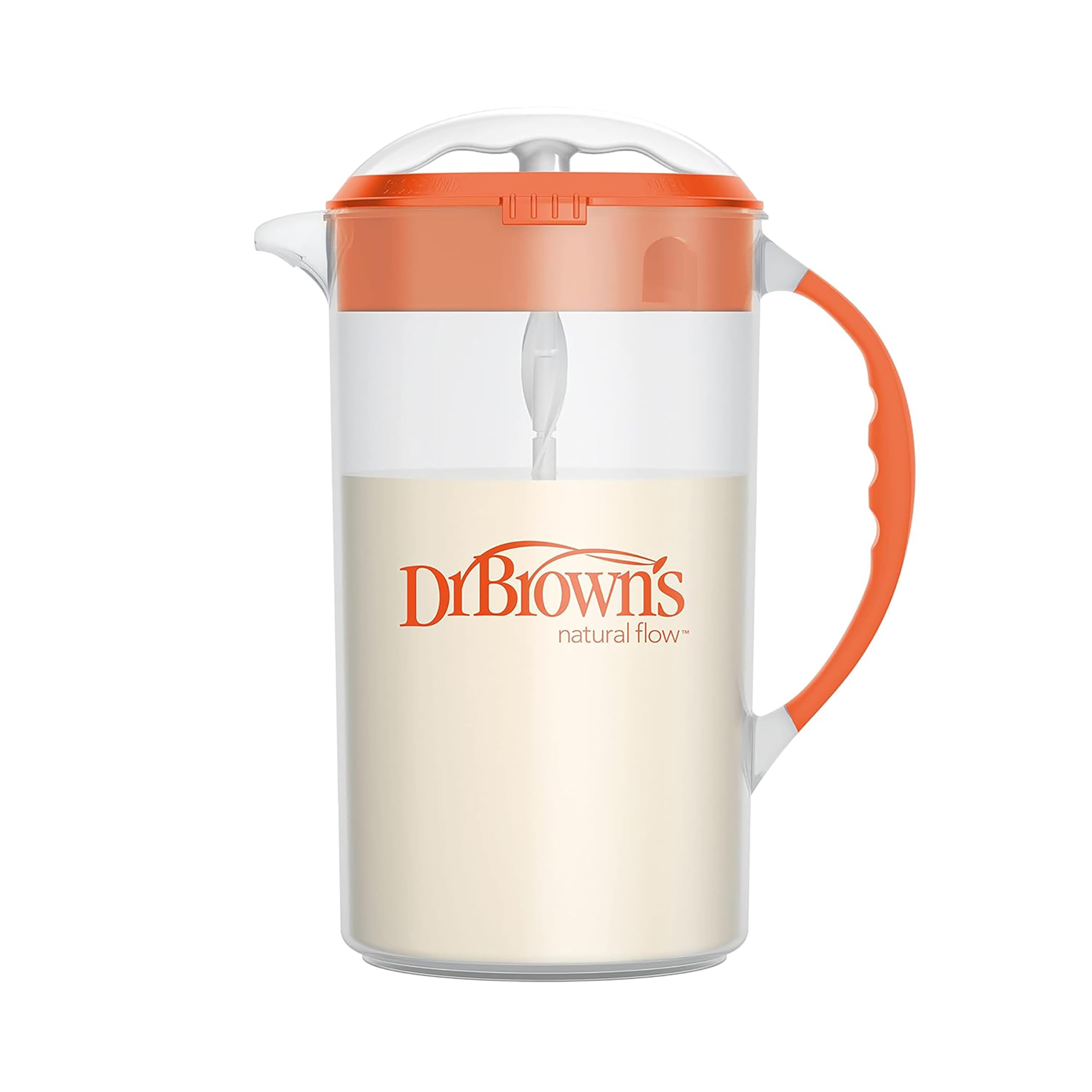 Photo 1 of Dr. Brown's Baby Formula Mixing Pitcher with Adjustable Stopper, Locking Lid & No Drip Spout, Orange, BPA Free, 36oz, 1 Pack