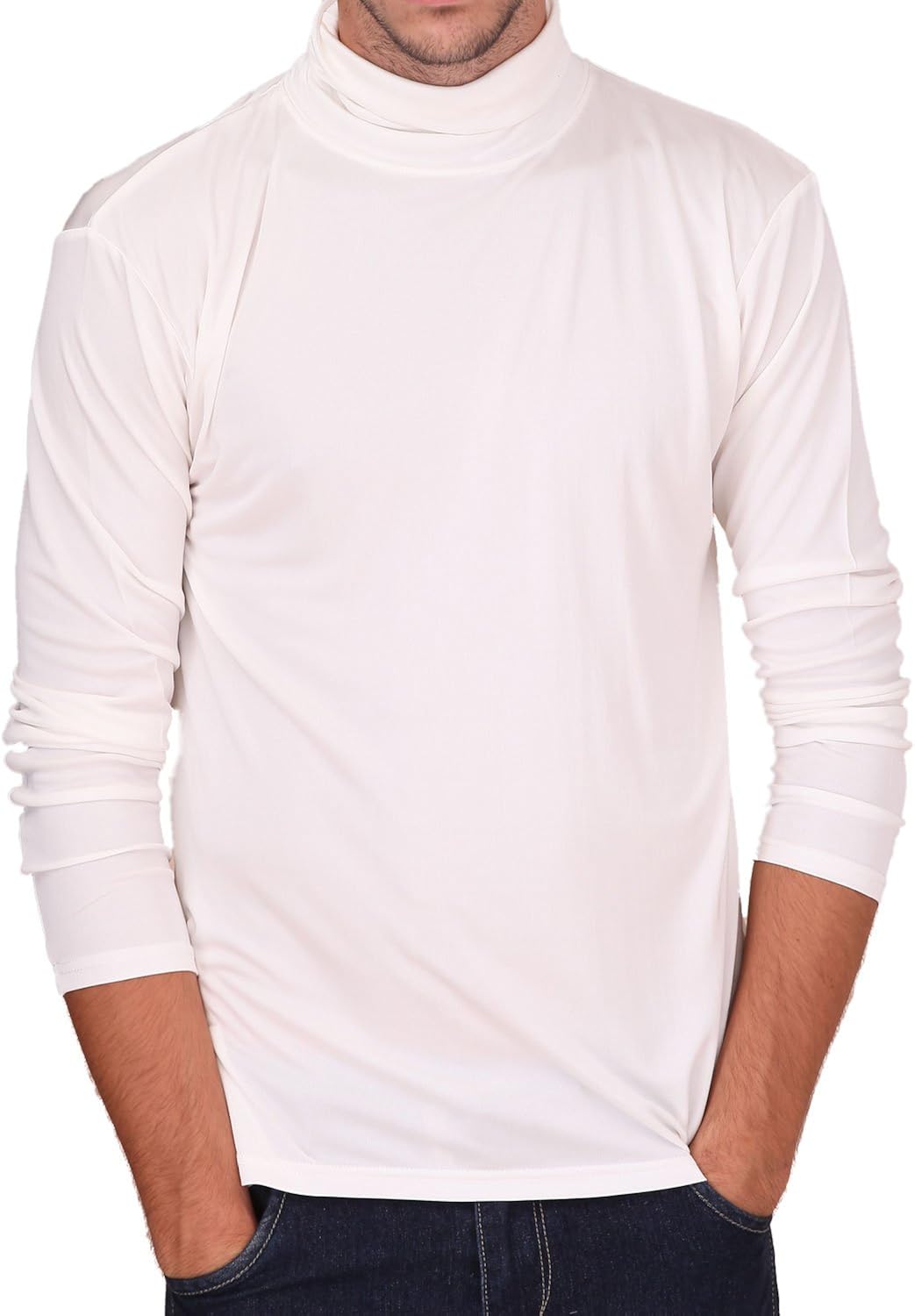 Paradise Silk Pure Silk Knit Mens Turtleneck Comfy Top at  Men’s Clothing store