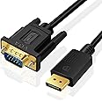 SHULIANCABLE Displayport to VGA Cable, DisplayPort to VGA Adapter DP to VGA Cable Male to Male Gold-Plated for Computer, Laptop, PC, Monitor, TV, Projector (3 Feet)