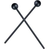Timber Drum Co. Bell Kit/Xylophone Mallets &mdash; MADE IN U.S.A. Percussion | 8" Sticks for Glockenspiel, Blocks &mdash; Washable Hard Plastic Poly (Durable Solid Piece &mdash; Not Glued Together Parts)