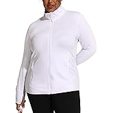 COOTRY Women's Plus Size Athletic Jackets Zip Up Lightweight Workout Running Track Jackets with Thumb Holes