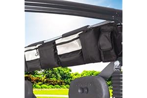 SKUNTUGUANG UTV Roll Cage Organizer, Cargo Rear Storage Bag for Most Full Size UTVs, Polaris, Yamaha and Kawasaki UTVs
