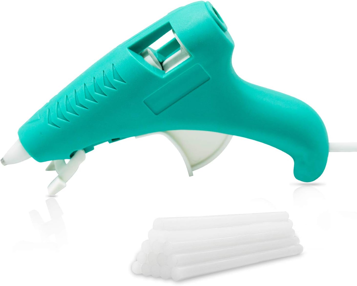 FL Mini Hot Glue Gun, Hot Glue Gun for Kids, Mini Size High Temperature Hot Melt Glue Gun Kit with 15 pcs Glue Sticks, Packaging, DIY, Arts & Craft, Repairing and More (Turquoise-15W)