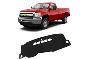 FIILINES Dash Cover Compatible with Chevrolet Silverado/GMC Sierra 2007-2013 (Only Fits with Two Glove Boxes) Dashboard Mat Cover Sunshade Nonslip Mesh Protector No Glare Accessories