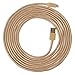 Zikko 16Ft Extra Long Lightning Cable - MFi Certified - 2.4A Charge and Sync, Nylon Braided for iPhone iPad iPod - 16Ft(5M) Gold