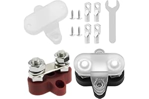 Heart Horse Bus Bar Terminal Block 5/16'' Power Stud Battery Junction Post Distribution Block Insulated with Cover DC 48V 300