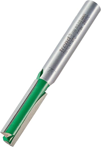 Trend TrendCraftPro Straight Two Flute Router Cutter Bit 1/4 Shank 7.1mm