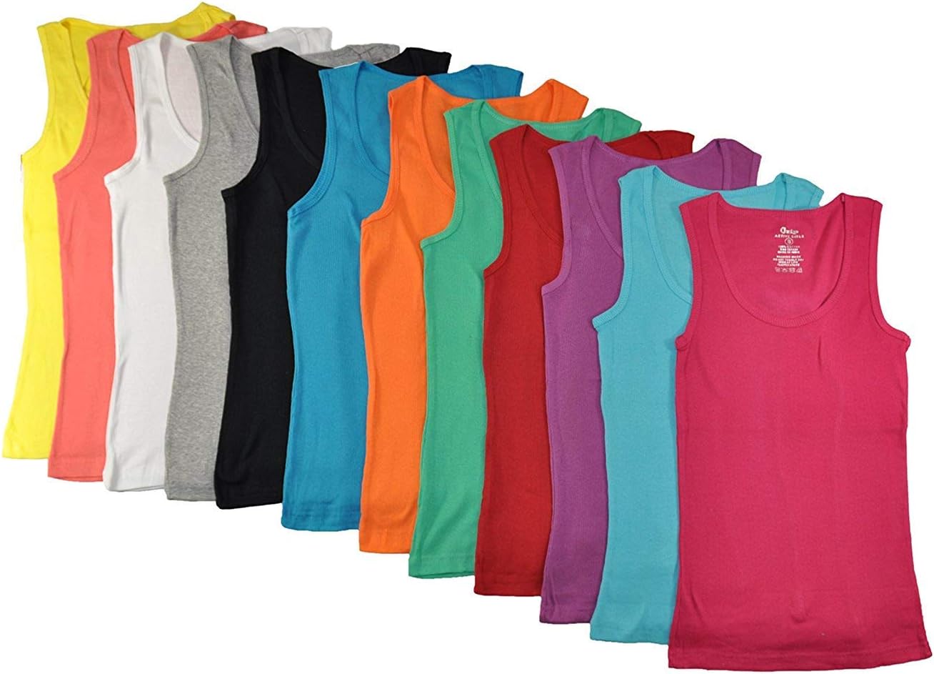 Grip Collections 12-Pack of Women's Ribbed Cotton Muscle Tank Tops