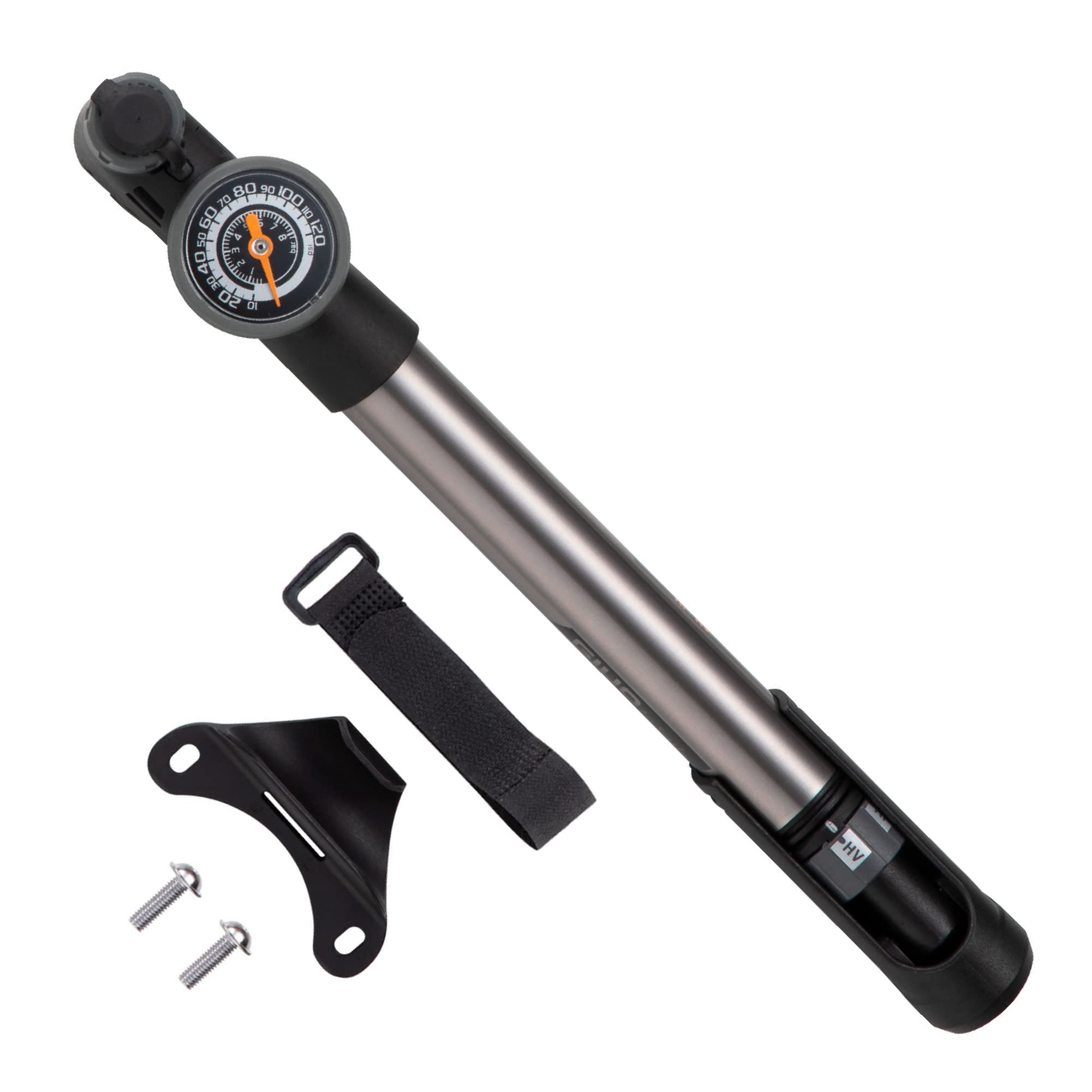 Mua Mini Bike Pump with Gauge 2 Stage HP/HV 120 PSI Schrader & Presta Bike Tire Pump Easy