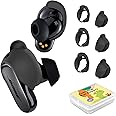 [3 Pairs] Ear Tips Cover for Bose QuietComfort Earbuds II (2022) &Bose QuietComfort Ultra Earbuds (2023), Silicone Sport Ear Hook Cover, Anti-Slip Replacement Eartip Accessories (S,M,L) (Black)