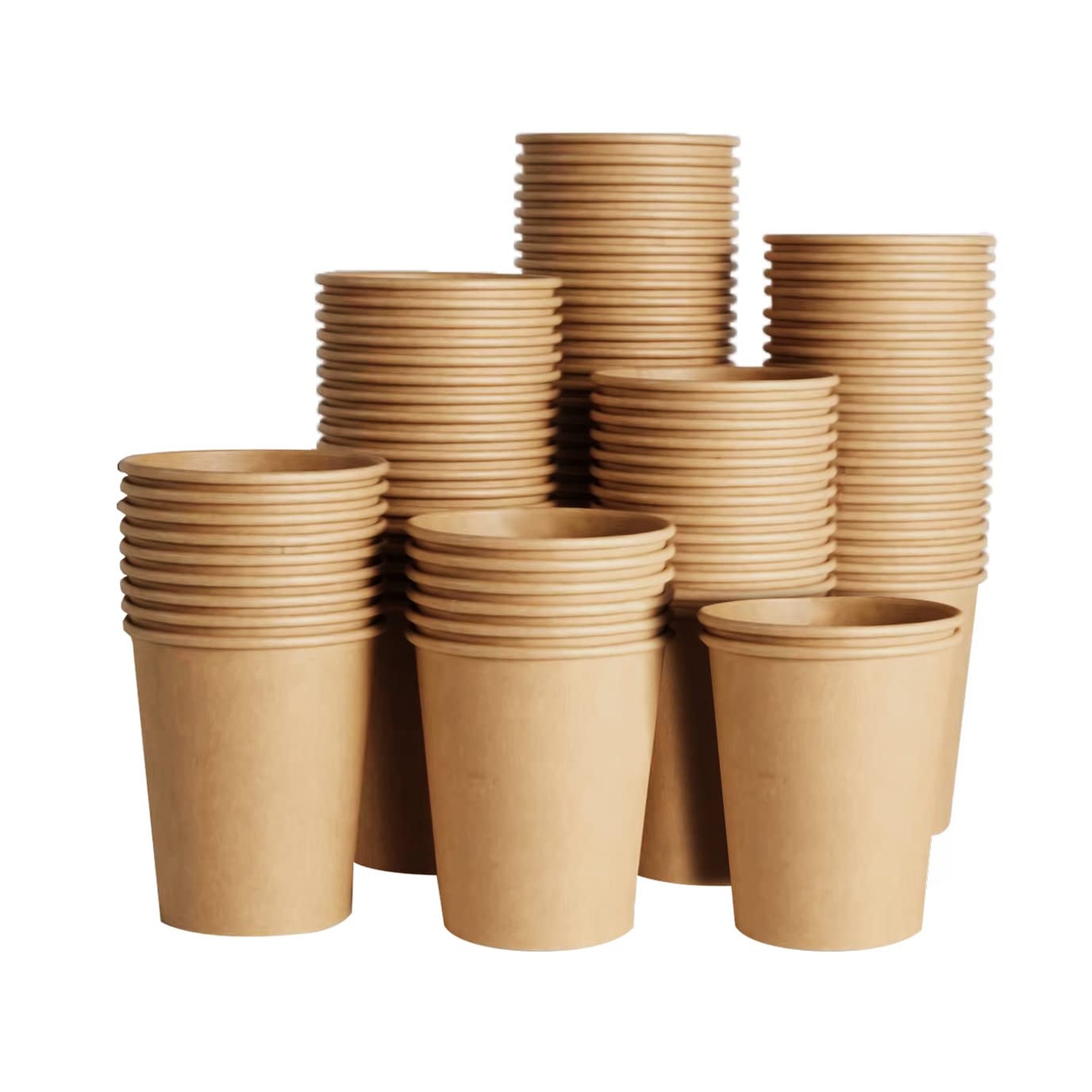 Photo 1 of SIUQ 400 Pack 8 oz Kraft Paper Cups, Unbleached Disposable Paper Coffee Cups, Thickened Hot/Cold Beverage Drinking Cup for Party, Home, Cafes, Bistros, Businesses (Brown)