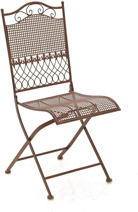 clp silla de terraza plegable kiran en hierro forjado silla de exterior estilo rustico silla de jardin con adornos medievales color