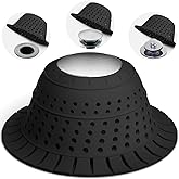 Nipoko Shower Drain Hair Catcher - Bathtub Drain Cover Foldable Silicone，Shower Drain Protector for Pop-Up and Regular Drains of Shower,Tub, Bathroom, Sink, Silver-Black