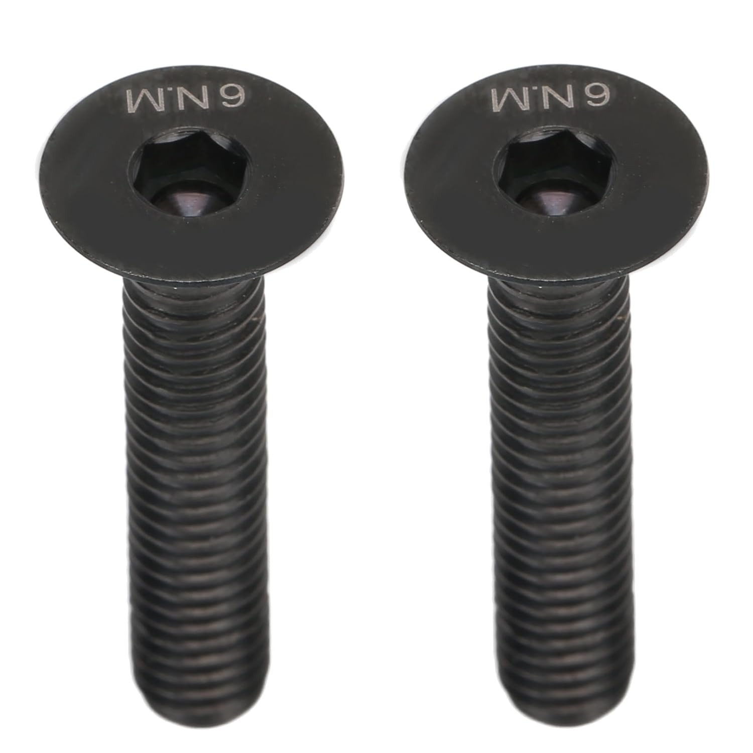 Photo 1 of 2Pcs Bike Stem Bolt, M6x30mm Flat Head Headset Cap Bike Headset Stem Top Cap Fixing Bolt Black