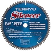 TENRYU SL-30580C 12" Wood Blade 80T 1" Arbor, 0.106 Kerf, 5000 RPM, Miter Saws