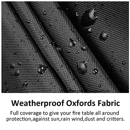 MALNEOO Fire Pit Cover Round Fits 28/30/32/34 Inch Fire Bowl, Heavy Duty 420D Polyester with Thick PVC Coating, Full Coverage Patio Outdoor Waterproof, Dustproof FirePit Covers, 34\