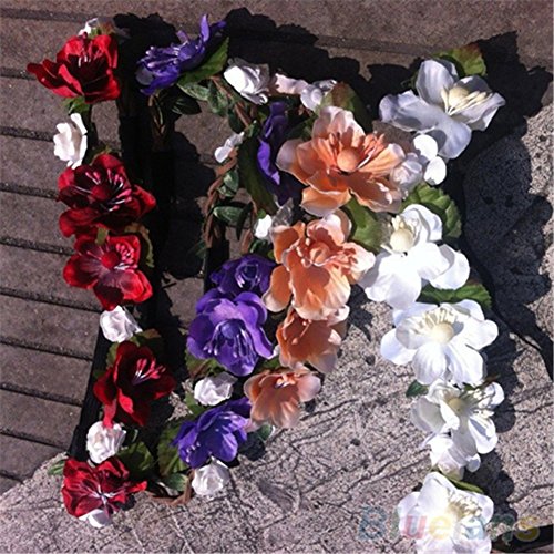 Trenton Rose Flower Garland Crown Wedding Hair Wreath Boho Floral Headband