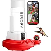 Birdfy Hummingbird Feeder with Dual Cameras AI Identify - 2K HD Smart Cameras, Close-Up Bird Video/Live Watching & Instant Notifications, Ant Moat & Leakproof - 20oz