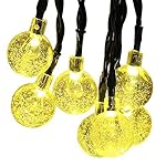 ApexPower Outdoor Christmas Solar String Lights 30 led Crystal Ball Waterproof Light for Garden, Yard, Home, Landscape, and Holiday Decorations (Warm White)