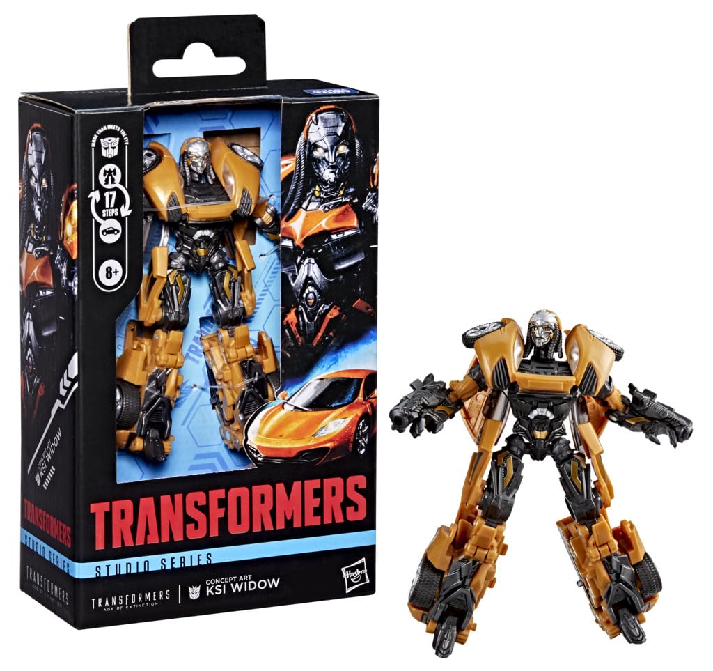 TRANSFORMERS Studio Series Age of Extinction Deluxe Class Concept Art KSI Widow, 4.5-inch Action Figure, Robot Toys for Ages 8+