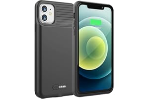 GIN FOXI Battery Case for iPhone 11/XR, Powerful 6000mAh Ultra-Slim Smart Battery Charging Case Rechargeable Anti-Fall Extended Stylish Charger Cover for iPhone 11/XR Battery Case(6.1 inch) Black