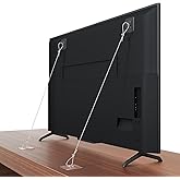 6 Pack Adjustable 42" Metal TV Safety Straps, Vinkqiado No-Drill Adhesive Anti-Tip Furniture Wall Anchors for Baby Proofing,
