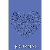 Journal: Beautiful Music Heart Journal Blank Lined Royal Blue 6x9,120 Pages for Journaling, Meditation and Reflextion