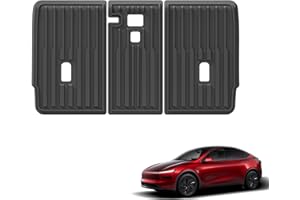 LUCKEASY Backrest Mats for New 2025 2026 Tesla Model Y Juniper 5-Seats All Weather TPE Rear Back Seat Covers Accessories Interior Black