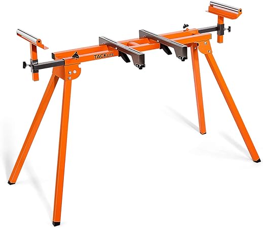 TACKLIFE miter saw stand with 330 lb capacity and quick-release mounting brackets