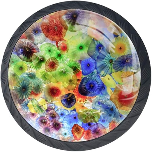 DEYYA Jellyfish Colorful Underwater World - Tirador de vidrio para