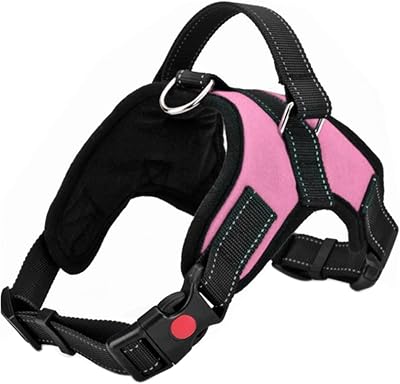 FYY Dog Harness No Pull Breathable Adjustable Reflective Small to Large Pink